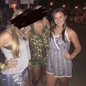 Denim floral romper size medium